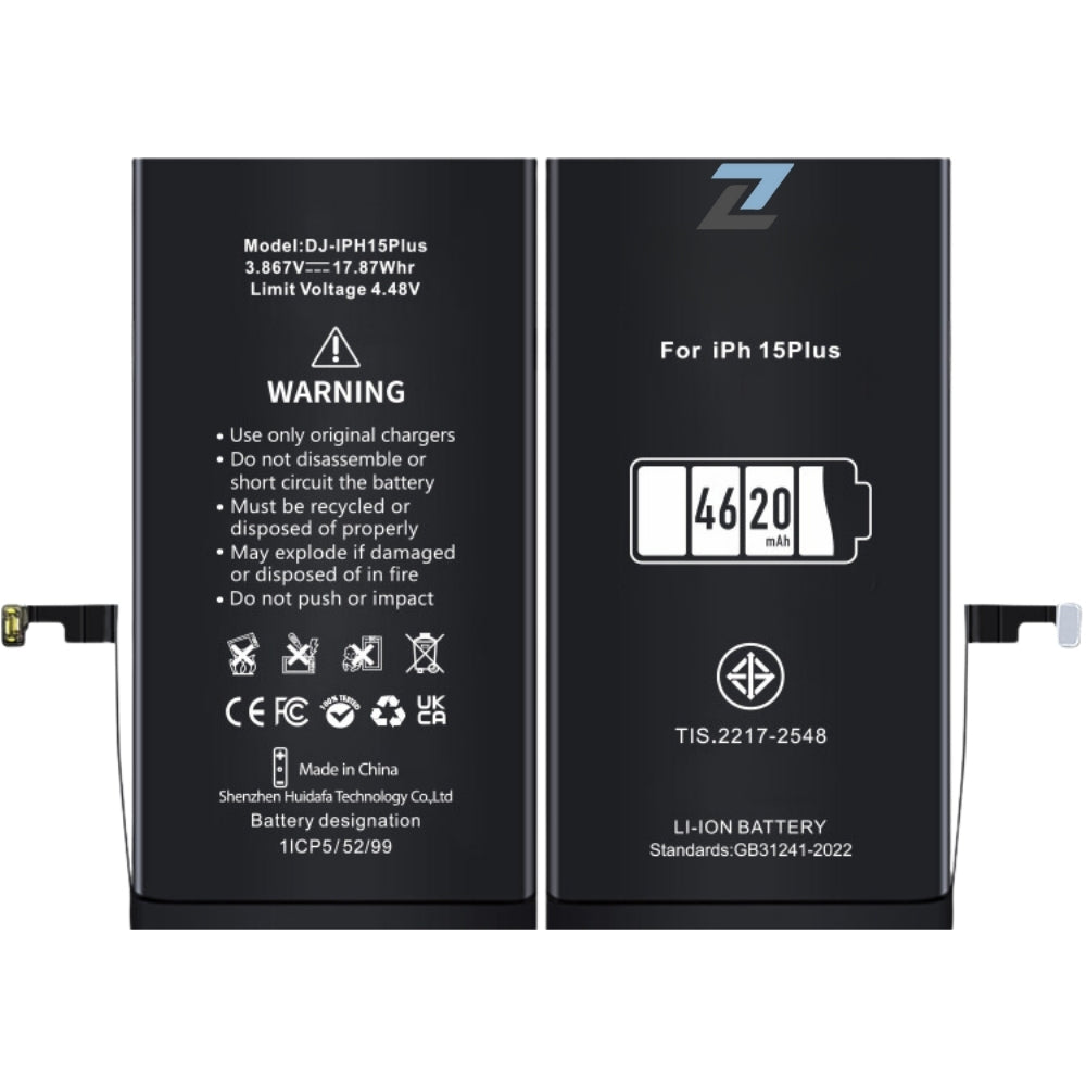 ZL IPhone 15 Plus High Capacity Battery 4620 mAh
