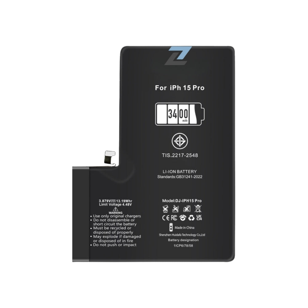 ZL IPhone 15 Pro High Capacity Battery 3400 mAh