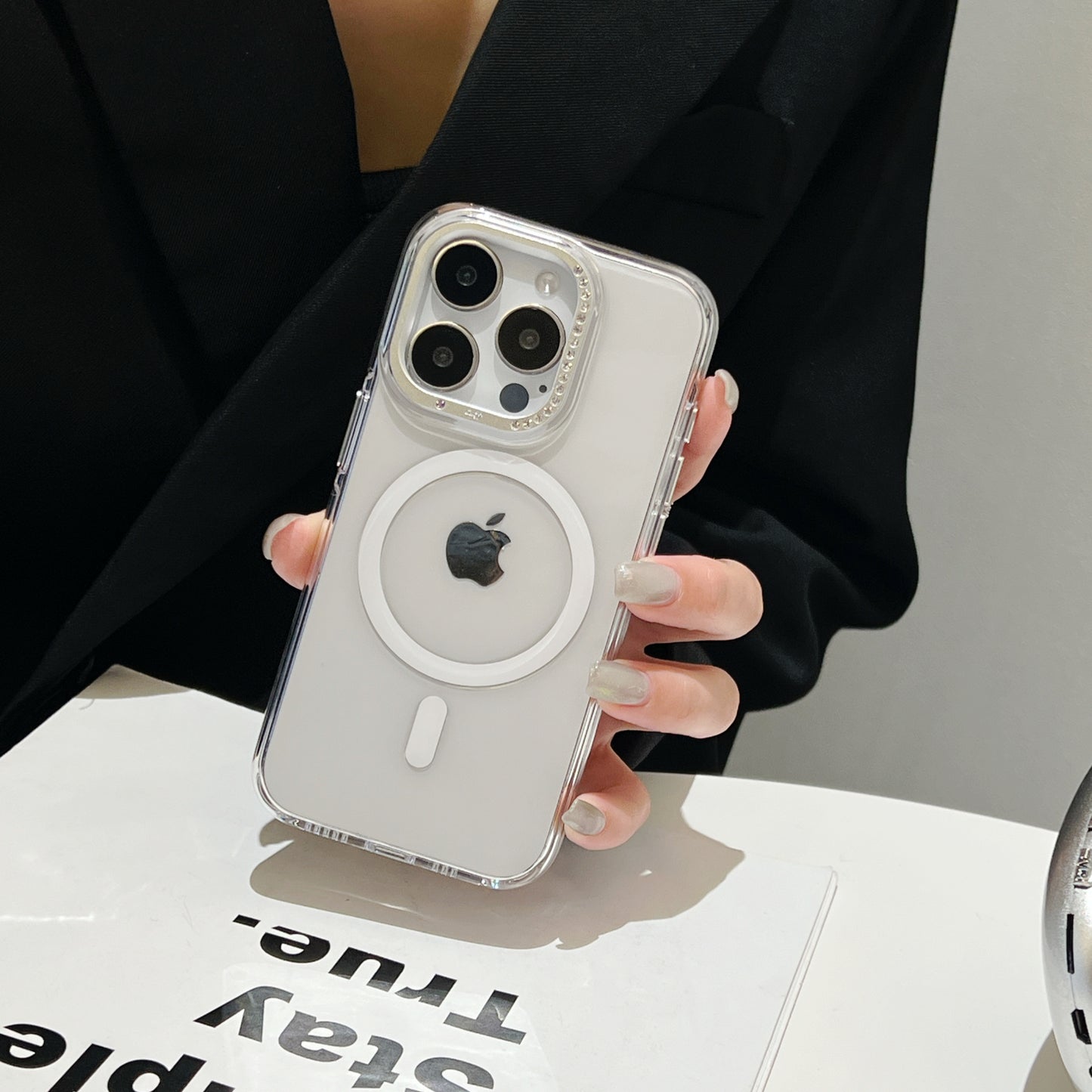 Diamond magsafe clear phone cases for 16 series
