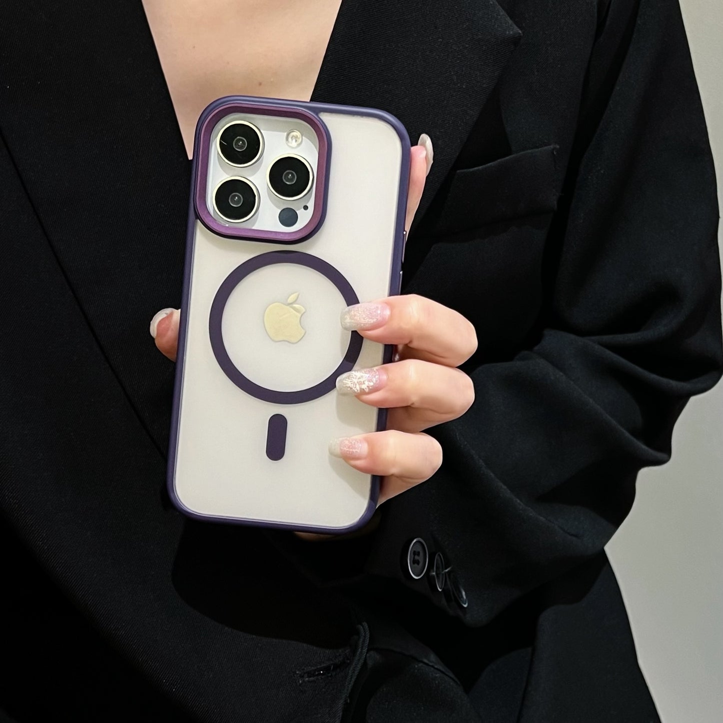 Metal stand magsafe phone case for 16 series
