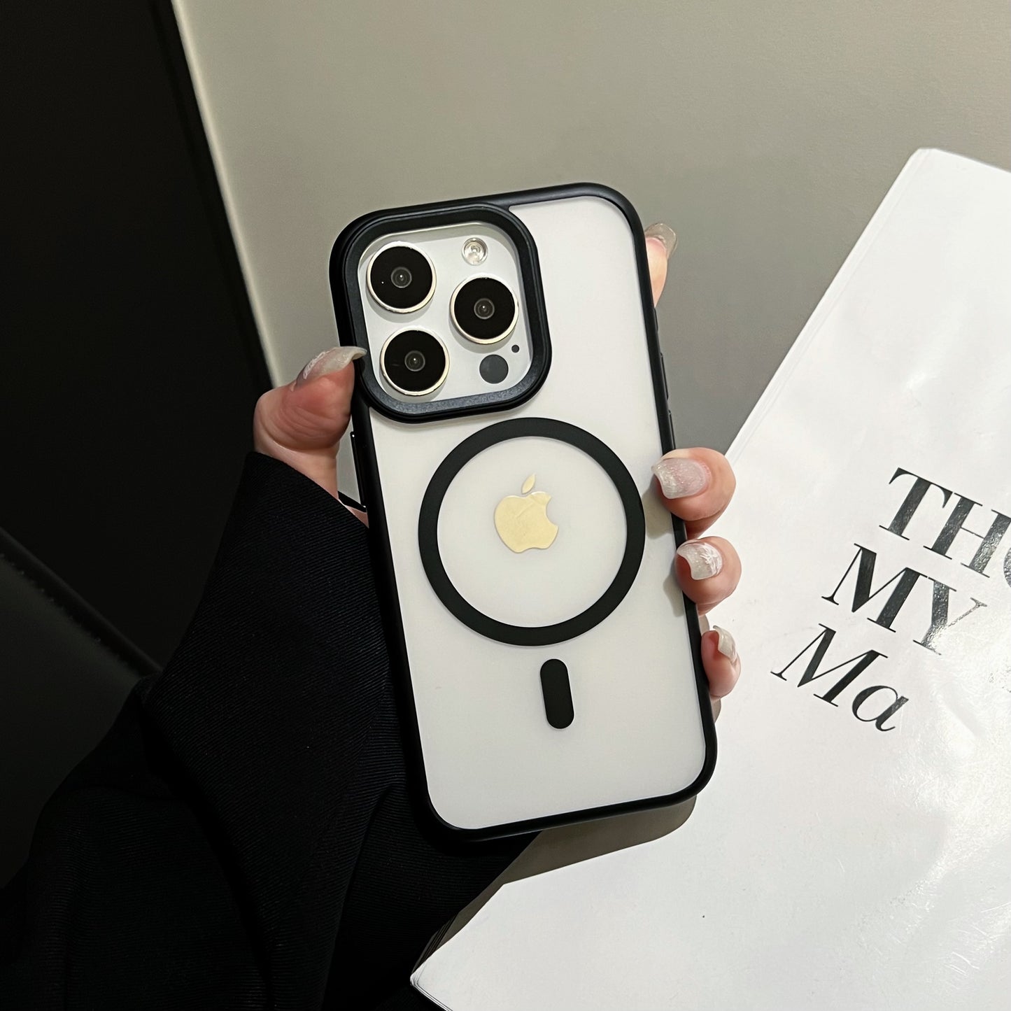 Metal stand magsafe phone case for 16 series