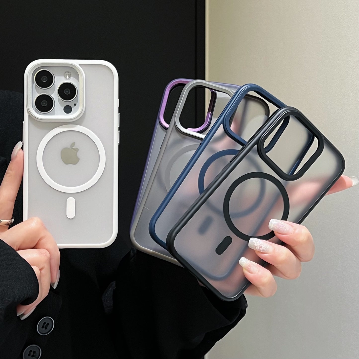 Metal stand magsafe phone case for 16 series