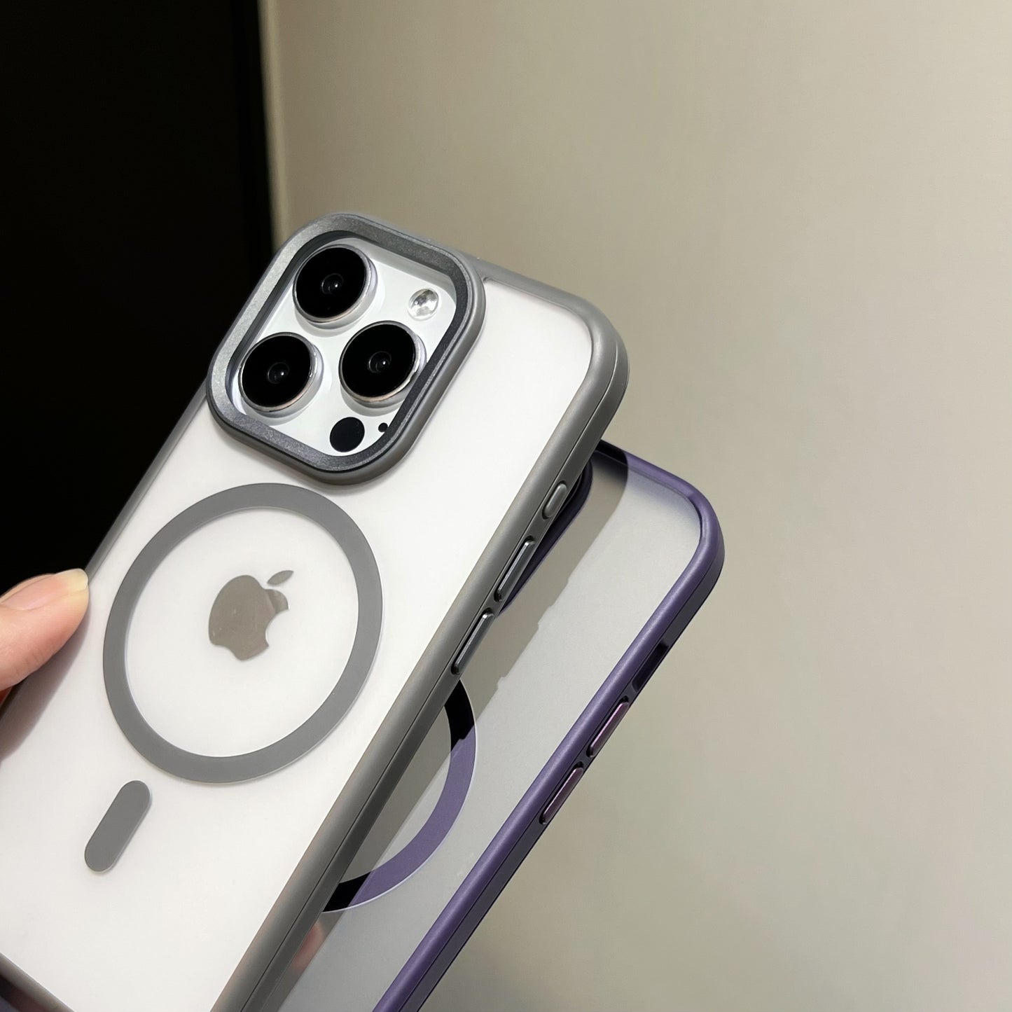 Metal stand magsafe phone case for 16 series