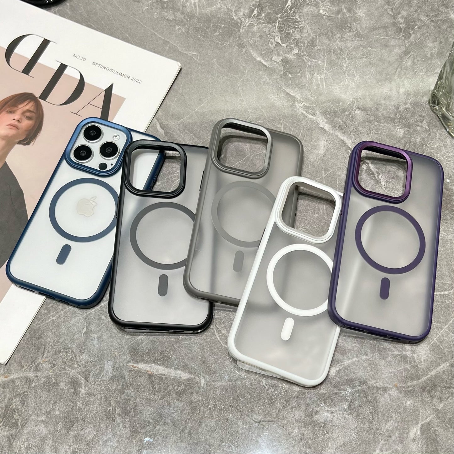 Metal stand magsafe phone case for 16 series