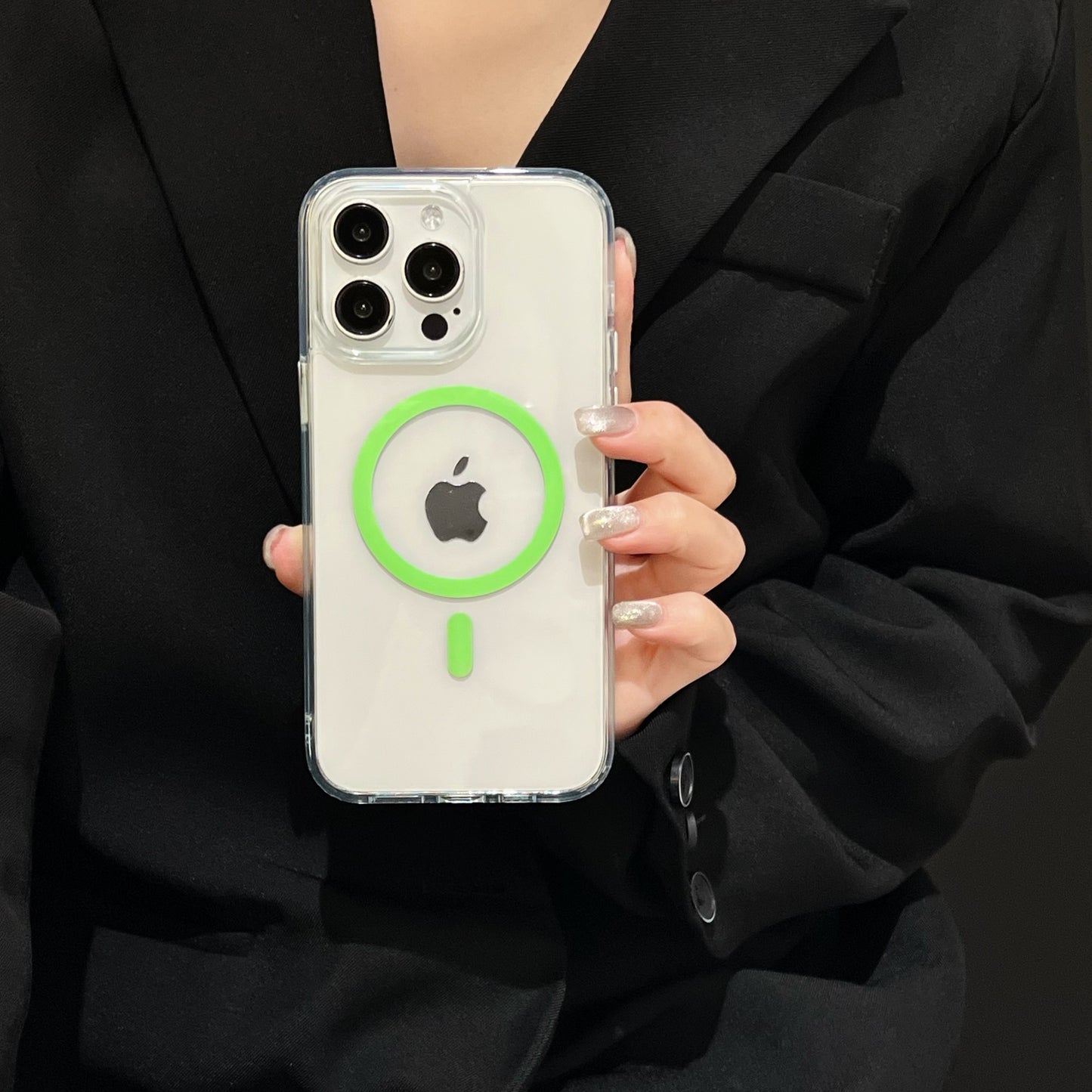 Transparent fluorescent magsafe phone cases