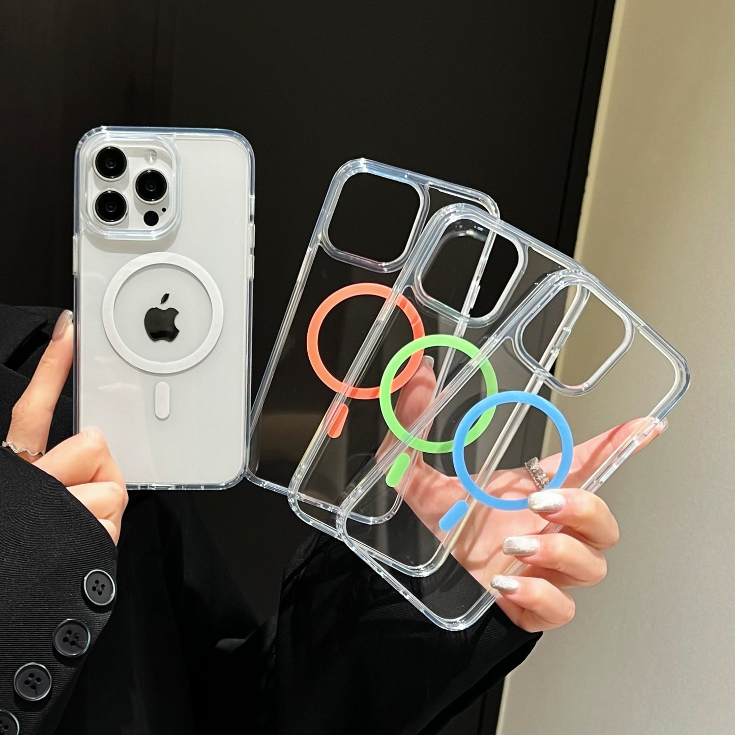Transparent fluorescent magsafe phone cases