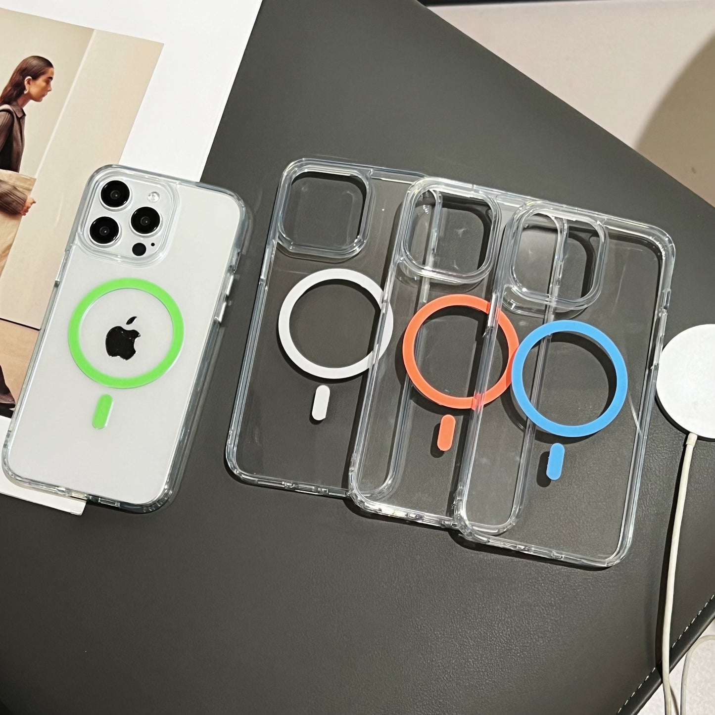Transparent fluorescent magsafe phone cases