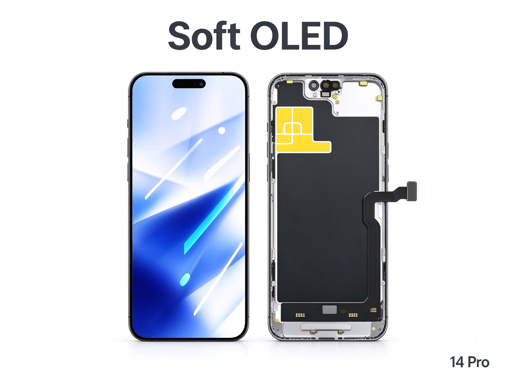 iPhone 14 Pro soft OLED screen rear view